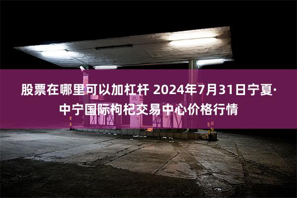 股票在哪里可以加杠杆 2024年7月31日宁夏·中宁国际枸杞交易中心价格行情