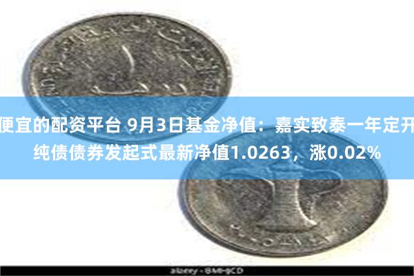 便宜的配资平台 9月3日基金净值：嘉实致泰一年定开纯债债券发起式最新净值1.0263，涨0.02%