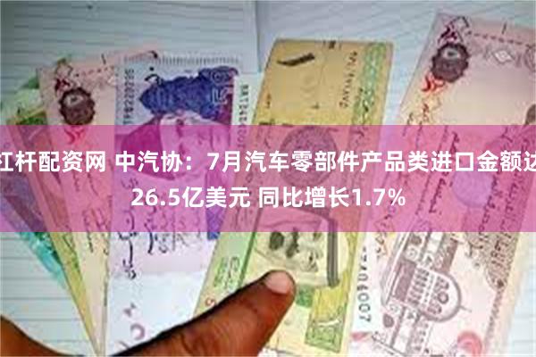 杠杆配资网 中汽协：7月汽车零部件产品类进口金额达26.5亿美元 同比增长1.7%