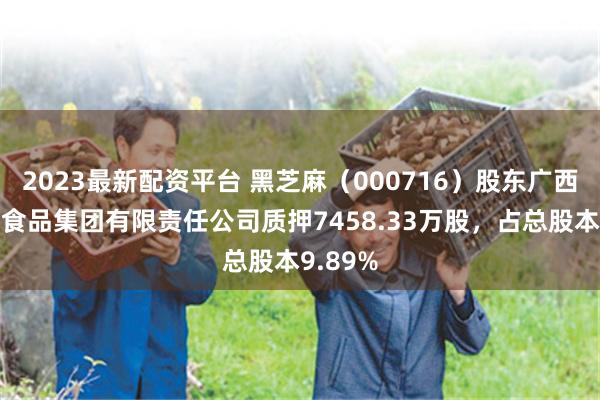 2023最新配资平台 黑芝麻（000716）股东广西黑五类食品集团有限责任公司质押7458.33万股，占总股本9.89%