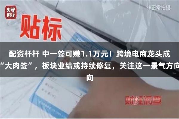 配资杆杆 中一签可赚1.1万元！跨境电商龙头成“大肉签”，板块业绩或持续修复，关注这一景气方向