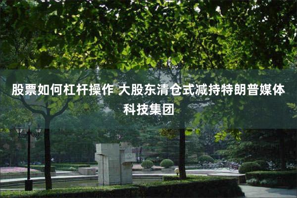 股票如何杠杆操作 大股东清仓式减持特朗普媒体科技集团