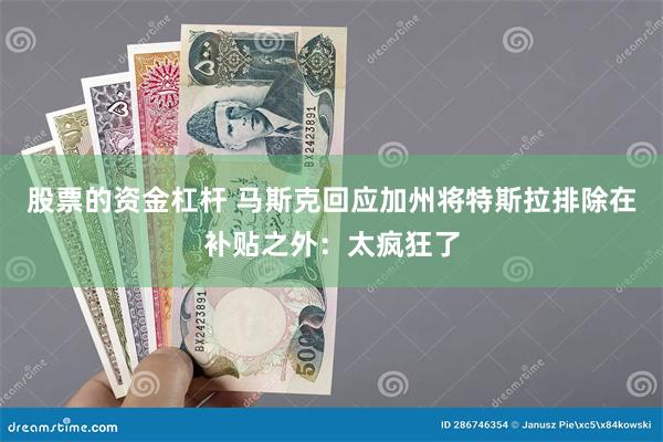 股票的资金杠杆 马斯克回应加州将特斯拉排除在补贴之外：太疯狂了