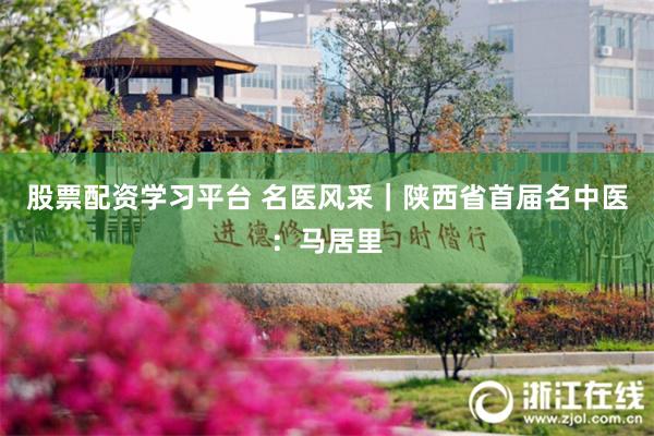 股票配资学习平台 名医风采｜陕西省首届名中医：马居里